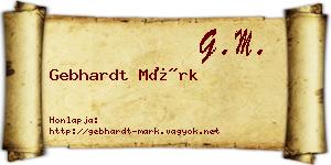 Gebhardt Márk névjegykártya